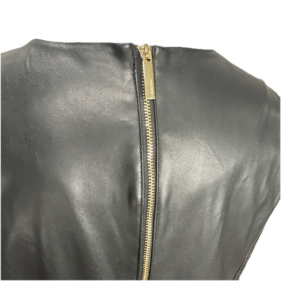 CALVIN KLEIN Size 10 Women's Black Faux Leather Sleeveless Dress NWT - Picture 7 of 10